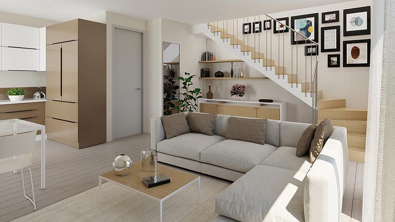 Render soggiorno unifamiliare